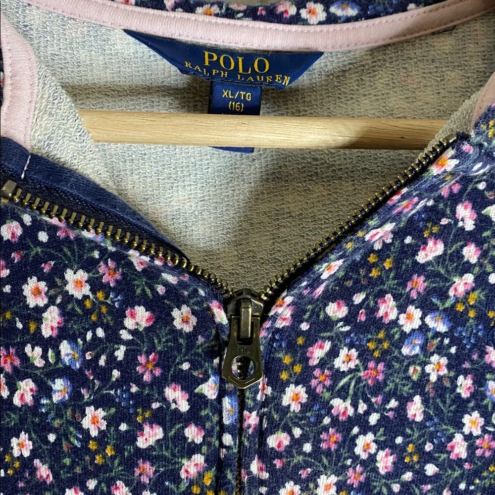 Polo Ralph Lauren Navy Floral Hoodie Jacket